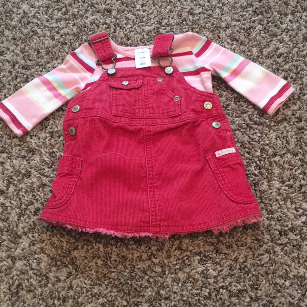 Old Navy Corduroy Overall Dress and Shirt - Picture 1 of 1